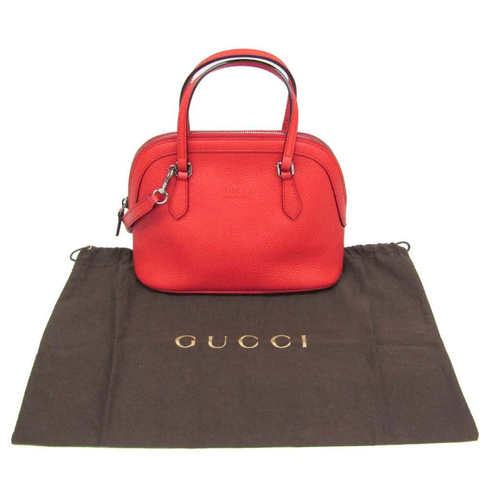 GUCCI Red Leather Shoulder Bag - Picture 2 of 15